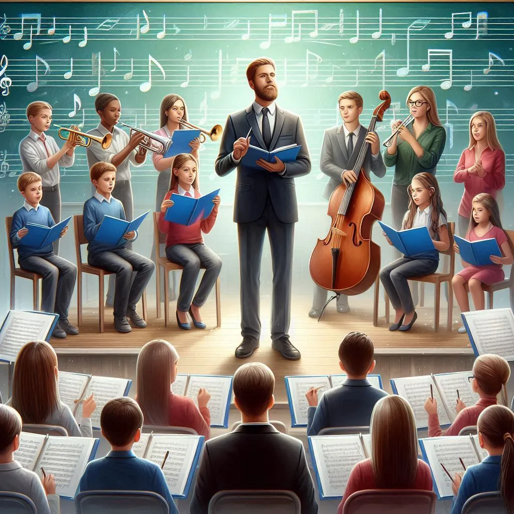 Professores conduzindo atividades musicais Professores conduzindo atividades musicais