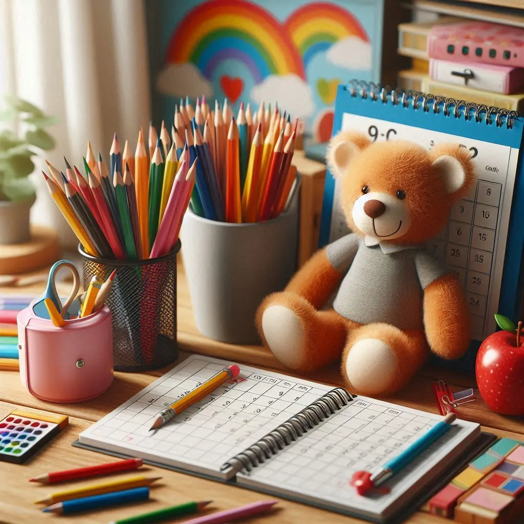 organização de materiais escolares